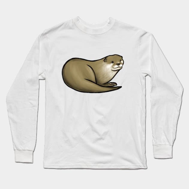 Cute Otter Long Sleeve T-Shirt by OtterFamily